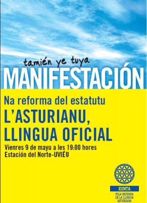 MANIFESTACIÓN POLA OFICIALIDÁ. Día de les Lletres Asturianes
